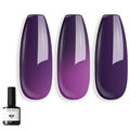 modelones Black Purple Gel Nail Polish Color Dark Purple Changing Black Mood Temperature Change Nail Polish Gel Soak Off Nail Art DIY Salon Manicure Holiday Gift for Girls Women 15 ML