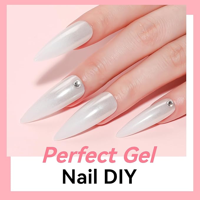 Makartt Poly Nail Gel White Hem-Free 50ML Nail Extension Builder for French Manicure, Hard Gels for Nails Strengthener Long-Lasting Salon Nail Art Design Easy DIY at Home