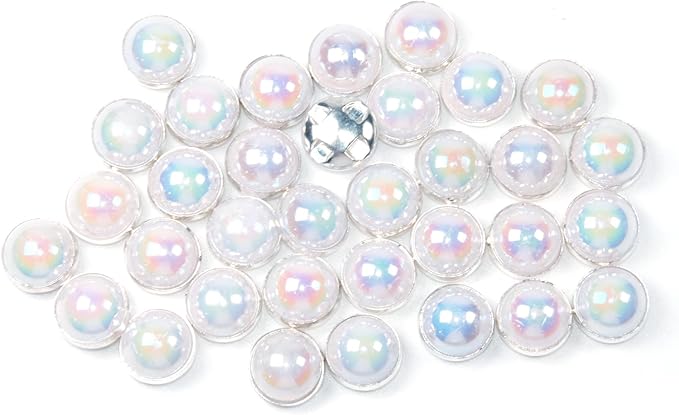 200Pcs Pearl Sew on Rhinestones for Crafting,10mm Claw Pearl Embellished Rhinestoness for DIY,Half Round Pearls for for Crafting Jewelry Handicrafts Clothes Bag Shoes-Ab Colorful(Silver Claw)