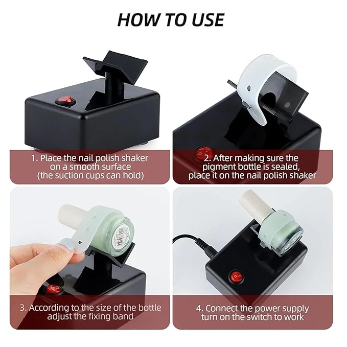 Electric Paint Mixer & Nail Polish Shaker - Professional Vortex Shaker Machine for Hobby Model Color, Lash Glue, Tattoo Ink - Continuous Liquid Mixer with Non-Slip Base