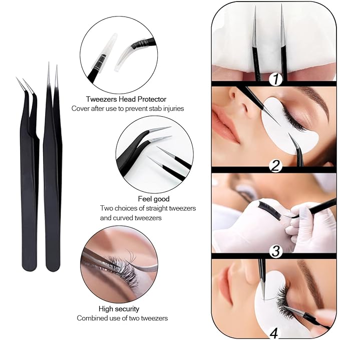 Eyelash Extension Supplies USB Air Conditioning Blower Facial Mister Lash Tweezers Mirror Mascara Brush Lash Shampoo Brush Bottle Silicone Pad Glue Rings Under Eye Gel Pads Micro Applicators Tapes