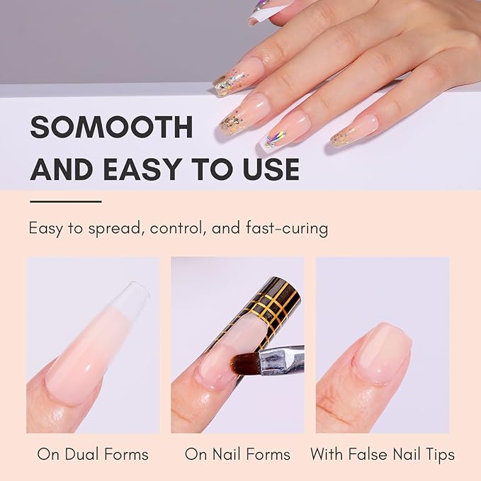 Makartt Poly Nail Gel Hema-Free 50ML Nude Nature Day-dream Classic Colored Gels Builder for Extension Strengthener Long-Lasting Easy to Use Supplies for Trendy Design Salon Home Manicure
