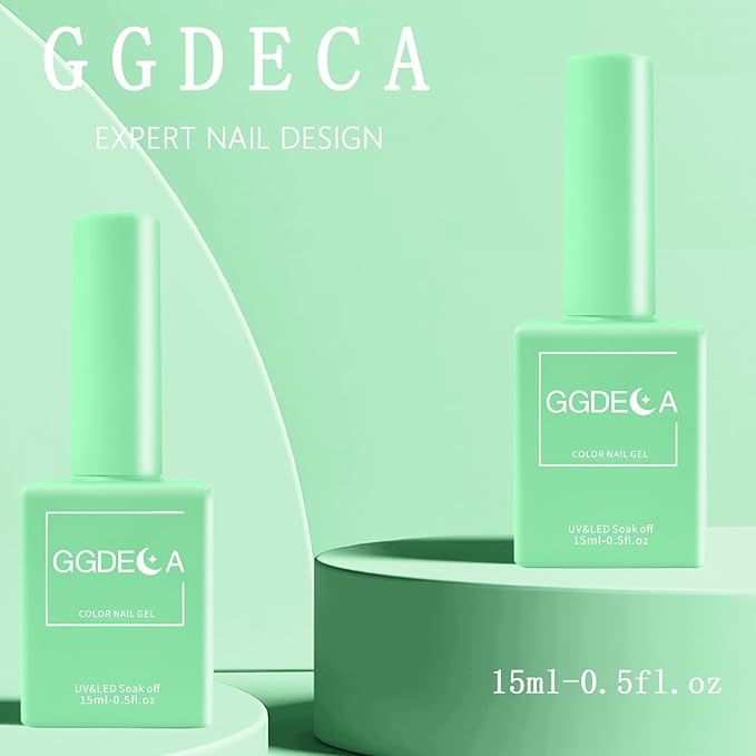 15ml Mint Green Gel Nail Polish, Teal Gel Polish, Turquoise Color Same Color Same Bottle, High Gloss U V Soak Off Nail, DIY Sparkle Manicure Salon