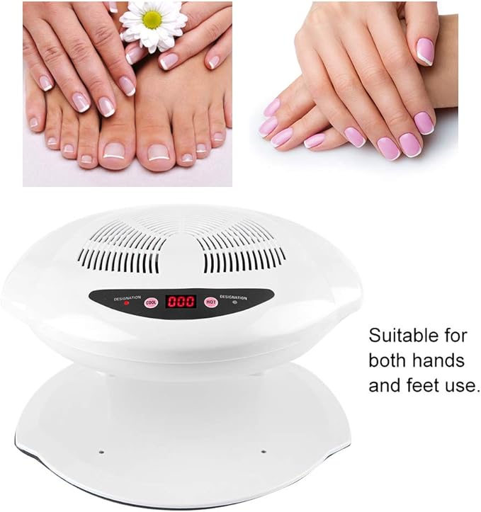 Nail Dryer, hot and Cold air Sensor, Manicure Tool for Fan for Drying Nail Polish for Living Room and Home (White)