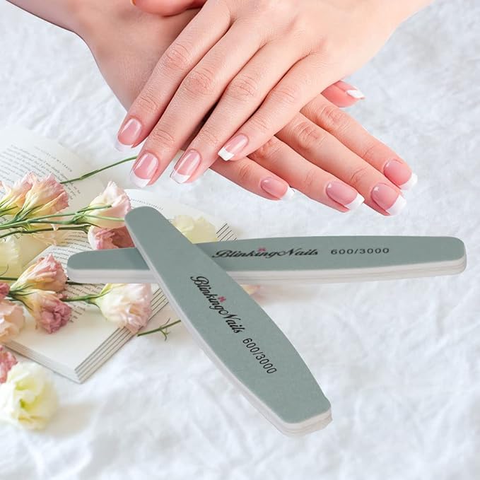 Nail Buffer Block - Natural & Acrylic Nails Buffer & Shine Kit - 600 & 3000 Grit - 10 Pcs
