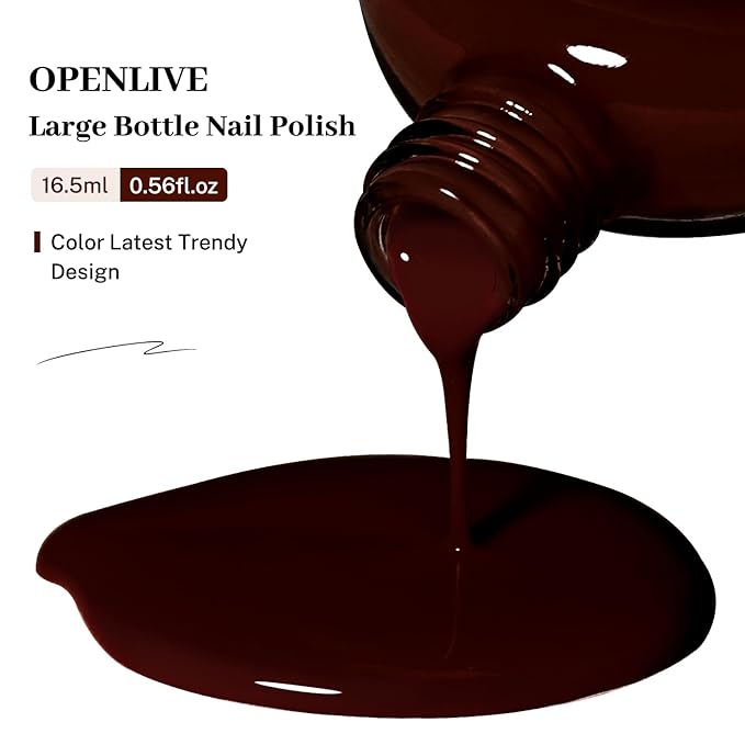 16.5ml Jelly Dark Red Nail Polish Large Volume Quick Dry Nail Polish, Long Lasting Shine, Fingernail Toenail Nail Art DIY Home Travel Nail Art Gift