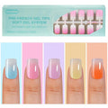 Vansiho 150 Pcs Ombre Gel Nail Tips, Short Square Press on Nails, Soft Gel Nails False Nail, Acrylic Fake Nails for Nail Art DIY - 15 Sizes