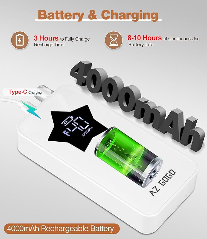 Professional Nail Drill Machine, AZ GOGO 40000RPM Rechargeable Electric Portable Nail Drill for Acrylic Gel Nails, Powerful Pro Efile Coreless Motor Quieter, High Efficiency for Salon or Home DIY