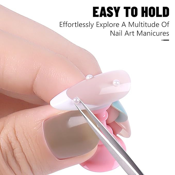 JUSTOTRY 2 Sets Nail Painting Stand With Reusable Adhesive Putty Acrylic Nail Holder For Press On Nails Display Tools Kit Accessories Home DIY Salon