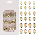 100pcs 3 Size Flat Back Glass 3D Nail Crystal Diamond Glitter Sunshine Gold Big Small Shapes Rhinestone Gems Charms Nail Art Set Supply
