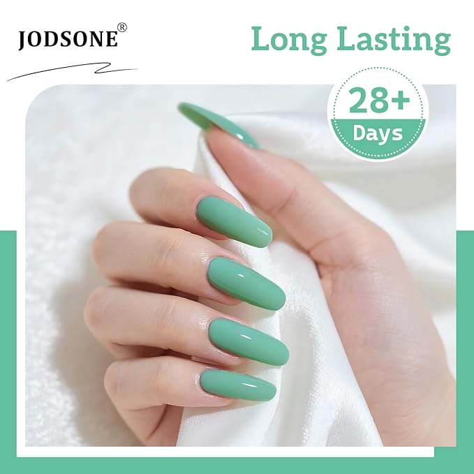 JODSONE 16.5ml Light Green Gel Nail Polish Nature Light Green Gel Polish Color Manicure Salon DIY at Home High Gloss Soak Off U V