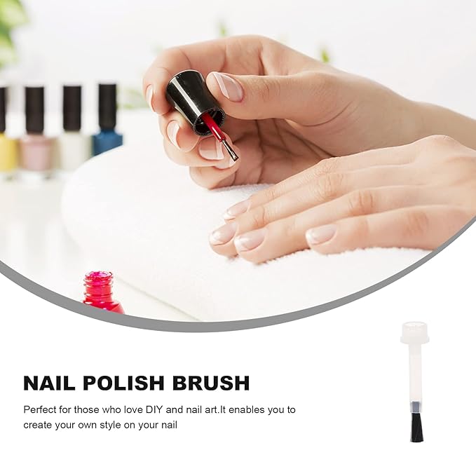 Beaupretty Mini Nail Polish Brush Replacement Set 20Pcs Portable Nail Art Brushes for Precise Gel Polish Application and Diy Design Detailing