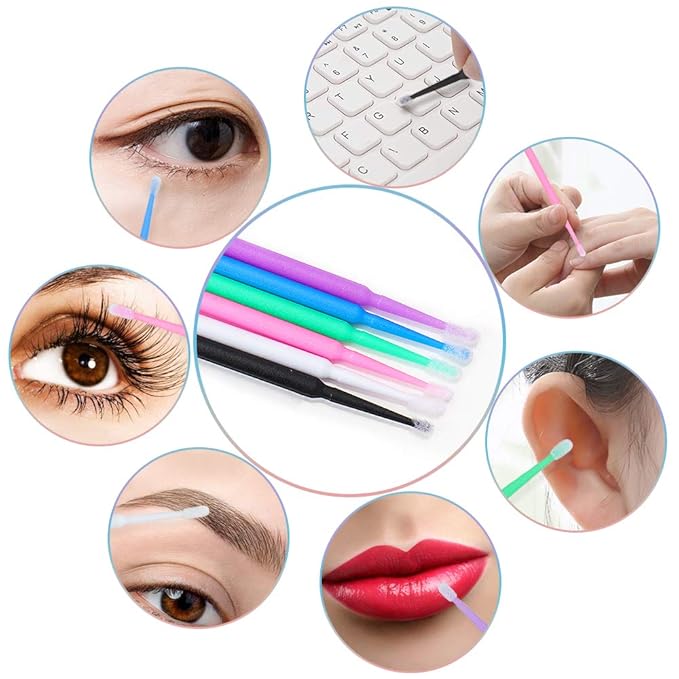 300 PCS Eyelash Extension Supplies Kit,Disposable Lash Spoolies Brushes Micro Swab Brushes Mascara Wand Lip Brushes for Eyelash Extension Tattoo Lipstick Applicatorr (White)