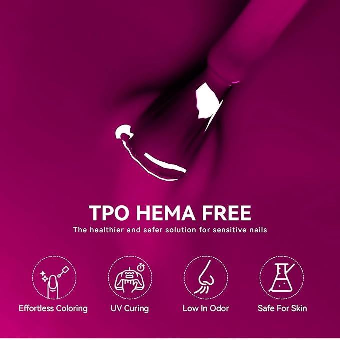 MEGIOR Viva Magenta Gel Nail Polish 0.5 Fl Oz Violet Red Long Lasting Soak Off UV LED Lamp Light Curing TPO Free Gel Polish Kit for Salon and Nail Art Starter Manicure DIY at Home