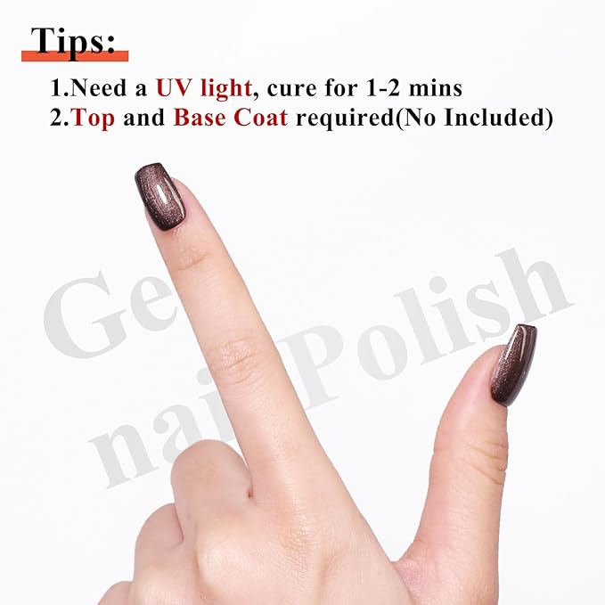 Imtiti 10ml Brown Glitter Gel Nail Polish Long Lasting Soak Off UV Led Gel Polish Salon DIY at Home Gift for Women 1Pcs