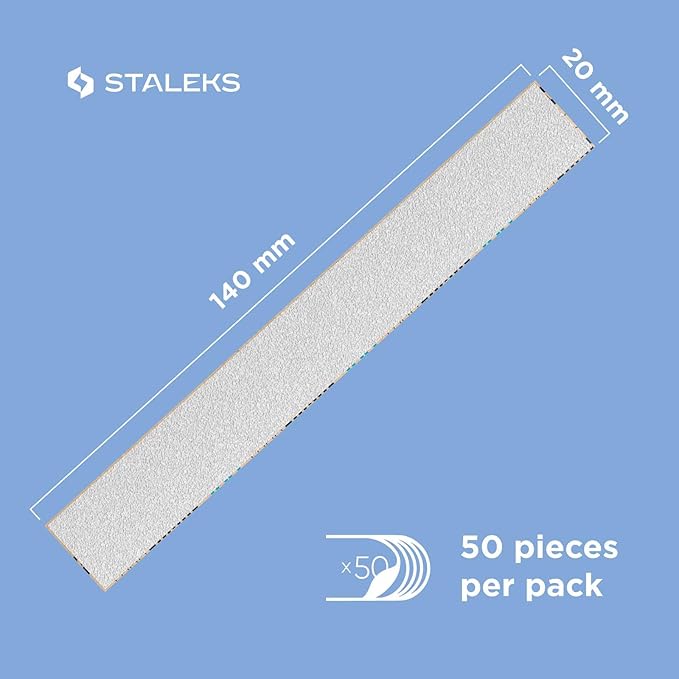 Staleks Pro Disposable White Nail Files papmAm Expert 22 – 100 Grit – 50 Pcs – Glueless Replaceable Abrasives – Professional Nail Filing – Manicure & Pedicure