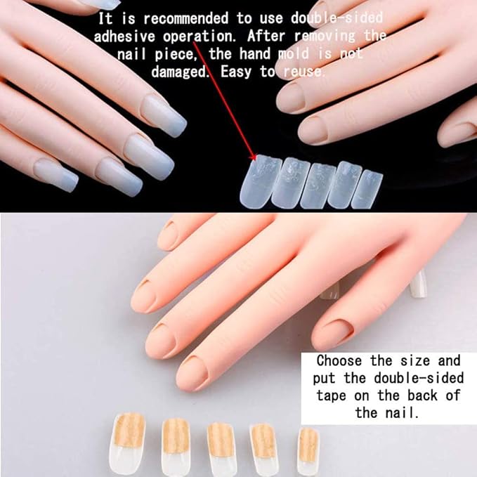 FU SHEN Practice Hand for Acrylic Nails,Mannequin Hands for Nails Practice,Nail Art Hand Nail Training Hand Nail Fake Hand Nail Hand Practice Acrylic Nail Hand 1Pcs Nude Hand
