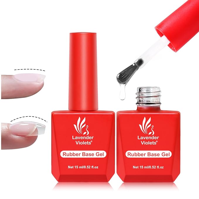 Lavender Violets Clear Builder Gel for Nails 2pcs Set 15ml 8 in 1 Nail Builder Strengthener Gel Enhancement Nail Gel Building Nail Apex for Beginners & DIY Salon Manicure A105x2