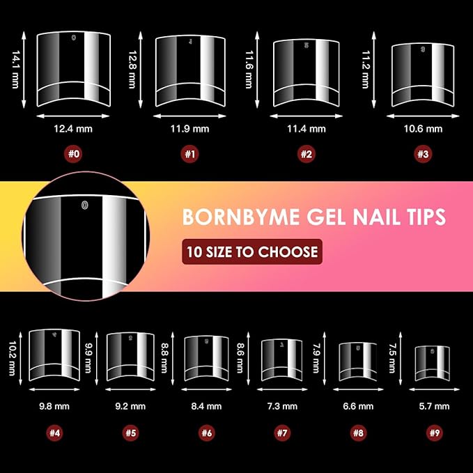 Short Square French Nail Tips, BORNBYME 120 PCS Clear False Nails Acrylic Nails Tips Half Cover Nail Extenison Tips Gel Nail Tips Acrylic False Nail Tips