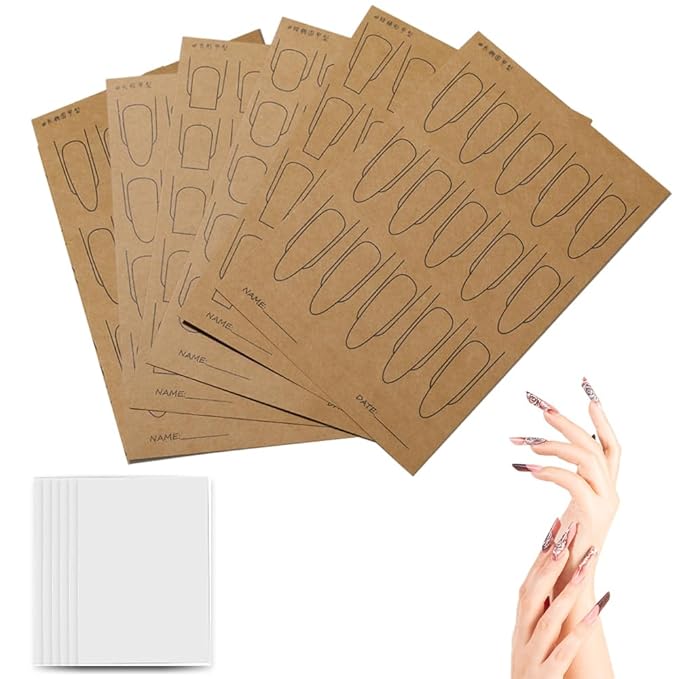 Nail Art Practice Paper Cardboard,Blank Nail Art Training Cards with Reusable Clear PVC Board,Nail Drawing Board for Home DIY Beginner Manicure Nail Swatches,12 Pieces
