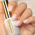 Double Rhythm 0.50 OZ Gel Polish Hema Free Same Color Same Bottle Golden Round Translucent Neutral Natural Milky 15 ML Jelly UV Polish Art DIY at Home (Milky White-C1367)