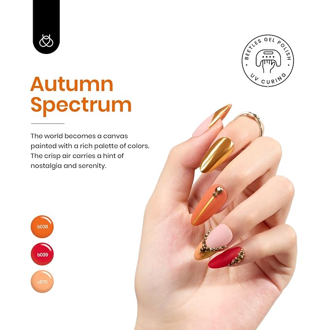beetles Gel Polish Set, 20 Colors Orange Yellow Burgundy Red Glitter Green Shades Gel Nail Polish with Base Matte & Glossy Top Coat Soak off Manicure Gifts for Women