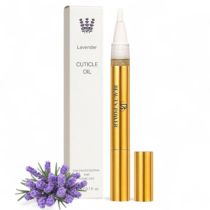 Nail Oil Cuticle Pen - Lavender - Nail Strengthener & Growth Serum with Vitamin A, D, E, B5, Grapeseed & Natural Oils - Repair for Brittle, Peeling, Thin Nails - Valentine's Gift Idea