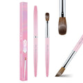 Acrylic Nail Brush Size 10, 100% Pure Kolinsky Nail Brush for Acrylic Application, Professional Nail Extension Manicure Tool Nail Drawing Pen for DIY Home Salon(Pink)