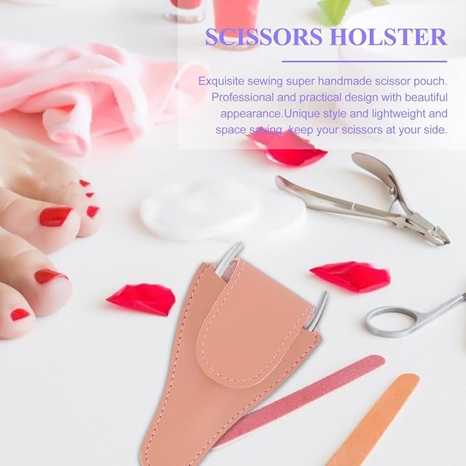 Housoutil Cuticle Nipper Cover, 3PCS Leather Pliers with Snap, Portable Edicure Scissor Pouch, Cuticle Scissor Storage Container