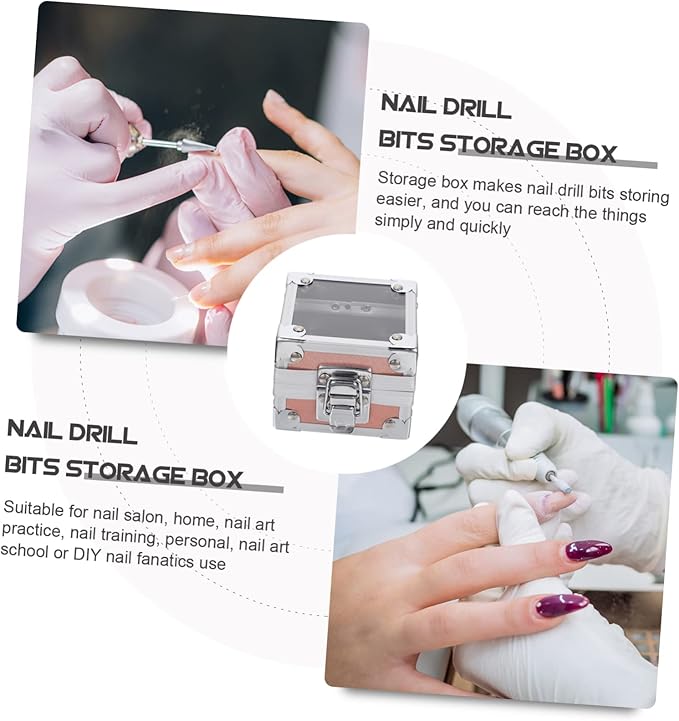 Angoily 2pcs Practical Nail Grinding Storage Case for Organized Manicure Tools Lightweight and Portable Design Fixing for Easy Access and Neat Desktop Arrangement