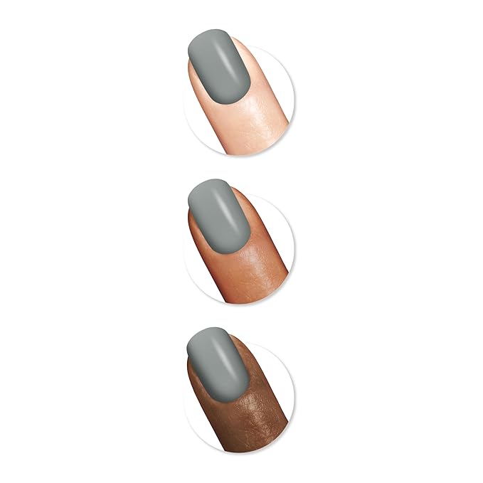 Sally Hansen Color Therapy Nail Polish | Biotin, Argan Oil, Long Lasting, Healthy Nails, Nail Strengthener, Opaque | 474 Gorgeous Granite | Gray Nail Color