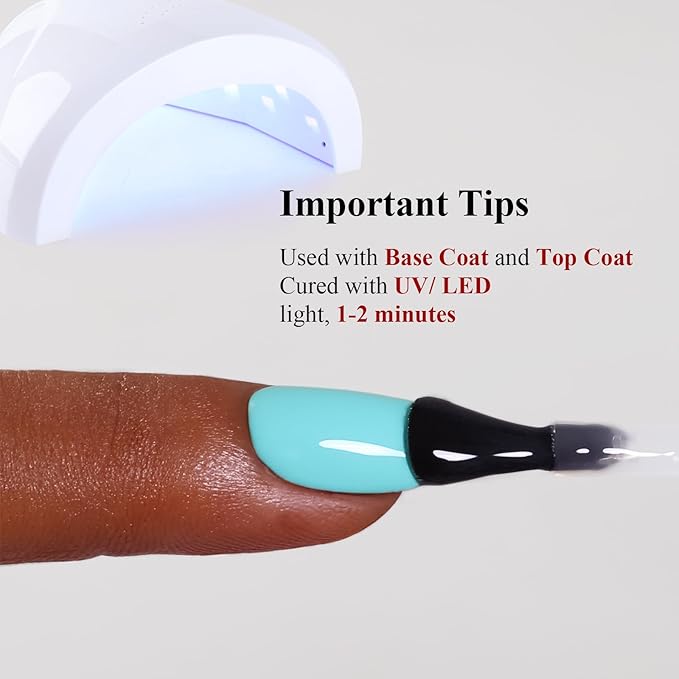 Gel Polish, 0.5 Fl Oz Mint Green Nail Gel Polish Spring Summer Art Starter Manicure Salon DIY Soak off UV LED Design