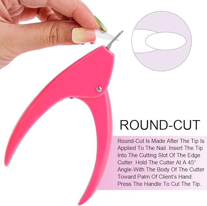 Belleboost Nail Tip Clipper Edge Cutter Adjustable Stainless Steel False Artificial Acrylic Fake Trimmer Manicure Pedicure Sharp Rustproof Blade Clip Tool for Salon Home Art,DIY Use Acrylic Pink