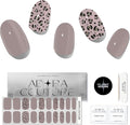 Semi-Cured Gel Nail Strips - 20 Salon-Quality Gel Sticker with UV Light Required, Long Lasting, Easy Application & Removal, Includes Prep Pad, Nail File, Wooden Stick (Brown Safari)