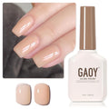 GAOY Nude Jelly Gel Nail Polish, 16ml Sheer Translucent Netural Soak Off Gel Polish, UV Light Cure for Nail Art DIY at Home, 2950 Bright Nude