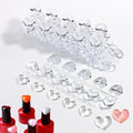 100PCS Nail Polish Swatch Dots, Heart Shape Color Swatch Sample Dots for Gel Polish Display, False Nail Display Tips Color Chart Cards for Manicure Practice Salon Showing Shelf DIY Design