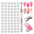150 PCS Soft Nail Sponges For Ombre and Aura with Grabbing Pen Nail Art Brushes for Blending Ombre Gel Nail Tech Design Manicure Tools Accessories Supplies for Salon and Home White