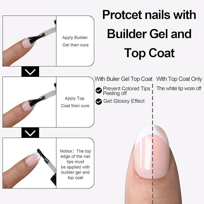Anyos French Tip Press On Nails-300Pcs Short Oval French Gel Nail Tips Short,No File Need Tips Pre-Designed,Fake Nails for Nail Art DIY 15Sizes(Nude)