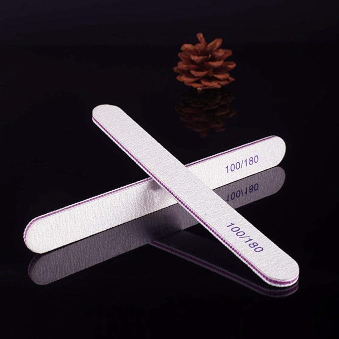 BTYMS 75Pcs Nail Files 100/180 Grit Emery Boards Double Sided Nail Buffers for Natural Nails and Acrylic Nails