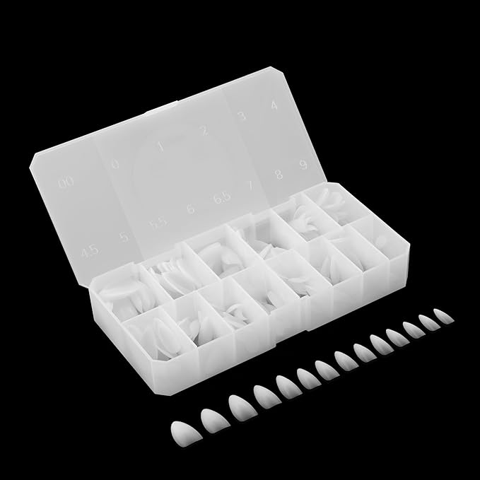Apres Ombre Gel-X® Box of Nail Tips, 14 Sizes 00-9, Premium Quality (Natural Almond Medium, 210 Count)