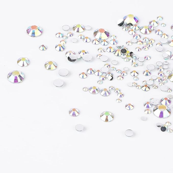 Canvalite 1500PCS Rhinestones Flat Back Gems, Nail Rhinestones Nail Art Gems with Pick Up Tweezers and Rhinestone Picker Dotting Pen, Nail Art Tools for Nails, Clothes, Face, Craft