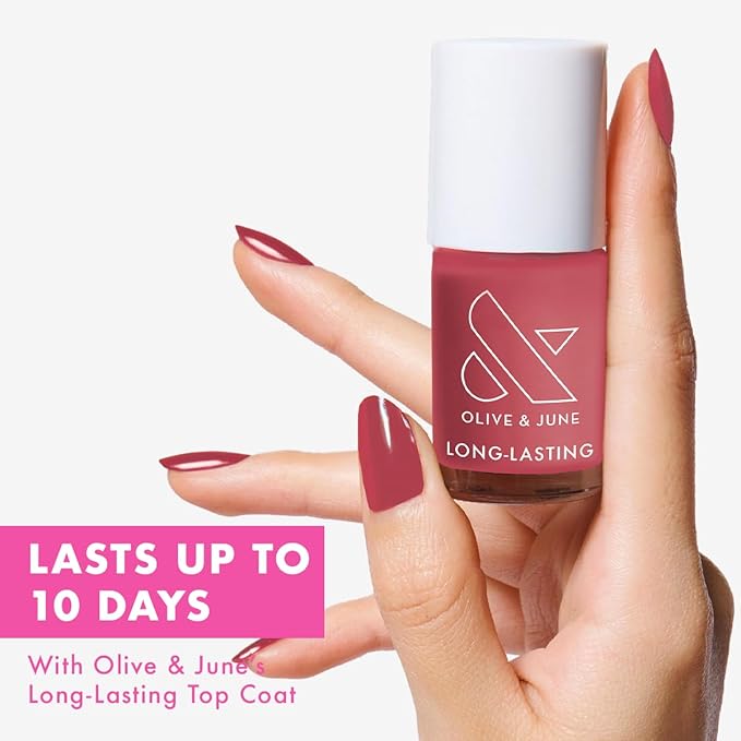 Olive & June Long Lasting Nail Polish | Plump Gel-Like Finish No Lamp Needed | Lasts up to 10 days | Salon-Quality 15-Free Vegan & Cruelty-Free Chip-Resistant | LD Rosy Neutral