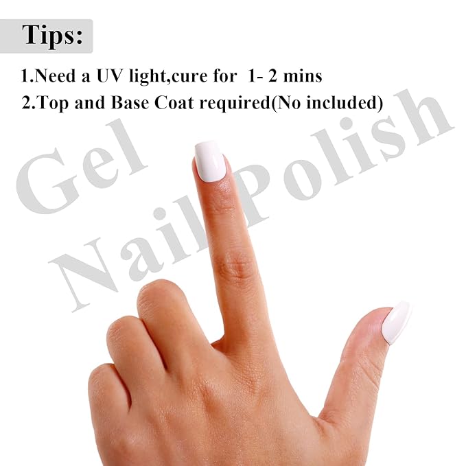 Imtiti 10ML White Nail Gel Polish Soak Off LED UV Nail Gel DIY at Home Salon Art Gift for Women Girls 1PCS