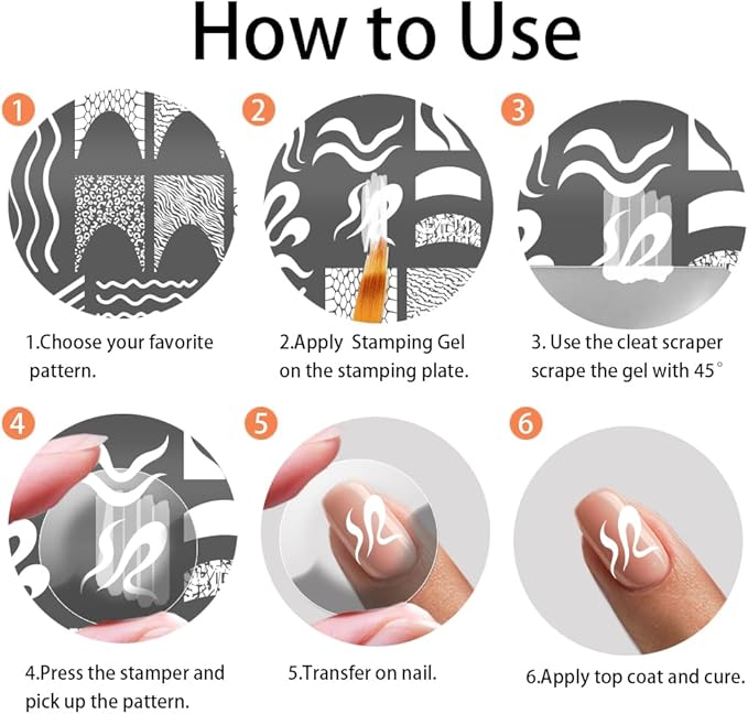 PH PandaHall 2pcs French Line Print Nail Art Template 120 Patterns Swirl Line Pattern Nail Stamp Plate Stainless Steel Image Plate Texture Nails Stencil Set for Women 5.7x3.7 inch