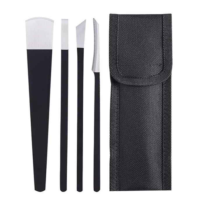 Pedicure Knife Set, 4Pcs Professional Stainless Steel Ingrown Toenail Knife Tools with Storage Bag Nail Knives Cuticle Remover for Feet Ingrown Toe Nail Correction Pedicure Tools Kit