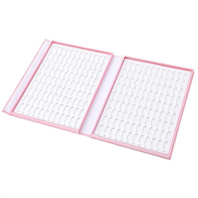 2 Pack 216 Colors Nail Display Book, Nail Gel Polish Display Chart with 480 Nail Tips, Nail Polish Sample Display Book for Nail Salon and Nail Painting Practice, No Need Glue