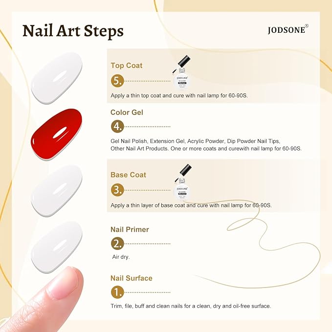 JODSONE 3Pcs 10ml Top and Base Coat Gel Nail Remover Set Gel Nail Remover for Quick and Easy at Home Removal U V Light Curing Required