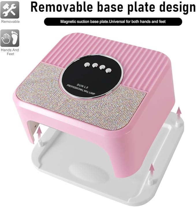 LIMEGIRL UV LED Nail Lamp Kit for Gel Polish Professional Fast Curing Pink Dryer Light Set with Protection Gloves Nail Art Cure Machine for Manicure Pedicure at Home and Salon