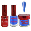 WAVEGEL Soak-Off Gel, Nail Lacquer & Acrylic/Dip Powder Matching Set - Queen Collection - #091 Ocean Blue