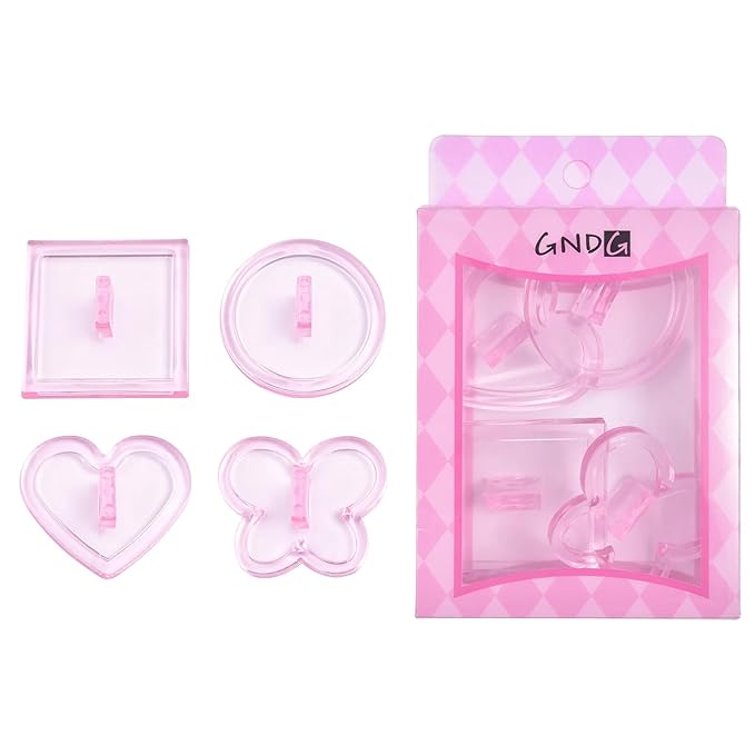 4pcs Nail Practice Stand Nail Support for Nails Display Fake Nail Holder Painting Nail Designs for Beginner Practice Nail Art, Home DIY and Nail Art Salon Use (Pink)